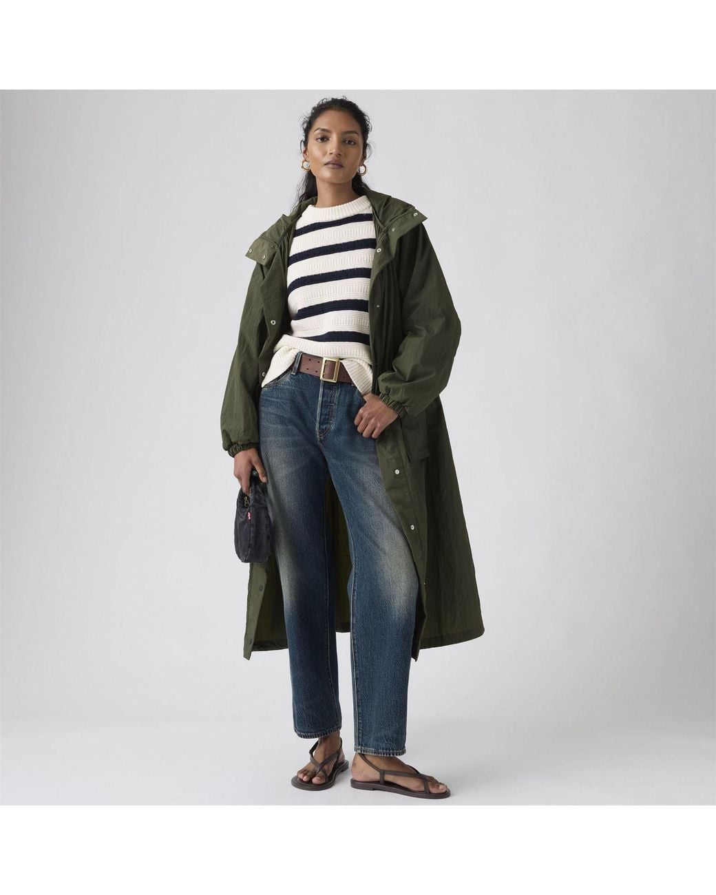 Levi's Green Simone Bubble Parka Long Deep 8 (Xs)