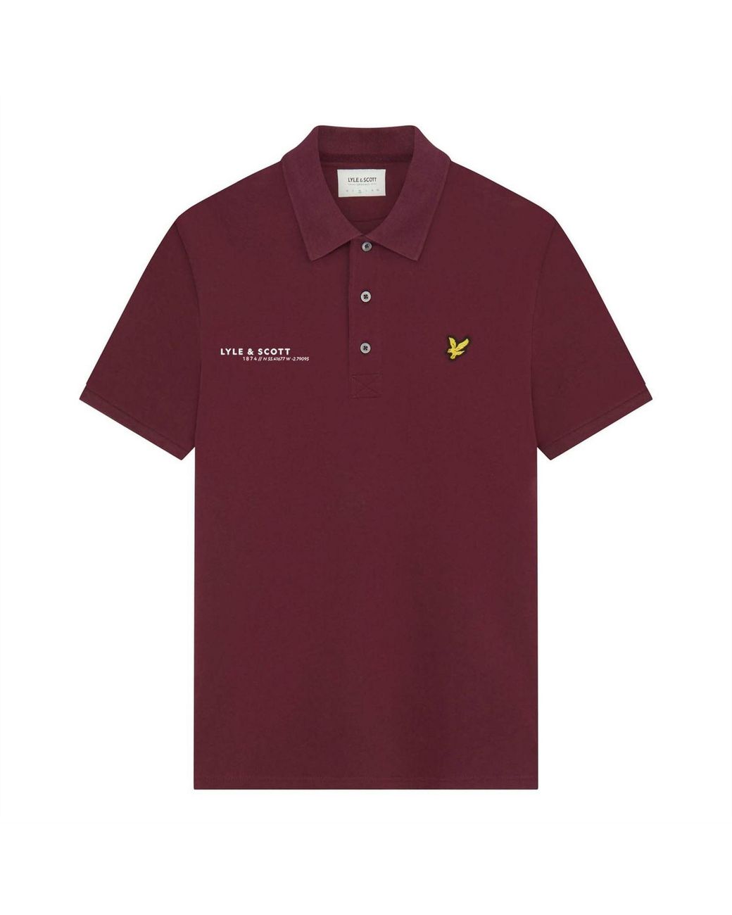 Lyle & Scott Red Ordinate Print Plain Polo Shirt for men