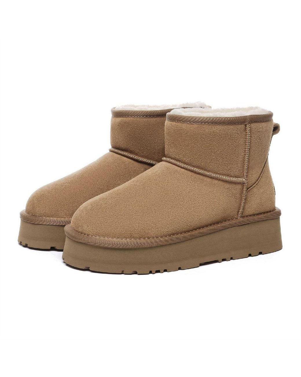 EVER AU Brown Mini Classic Platform Boots