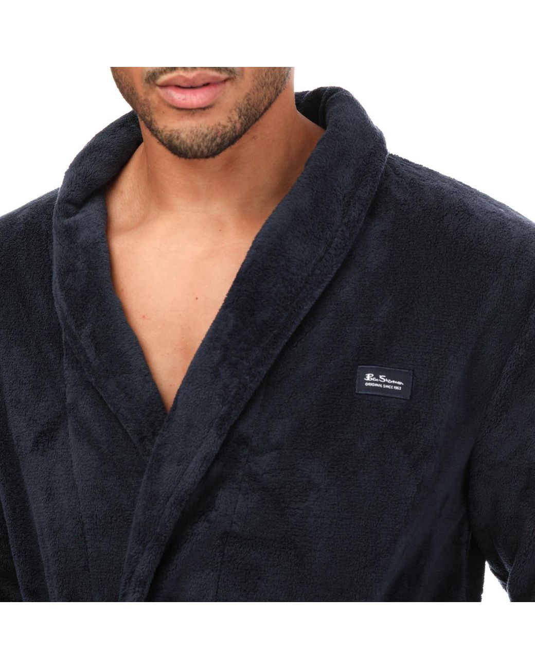 Ben Sherman Randol Fleece Robe in Black for Men | Lyst UK