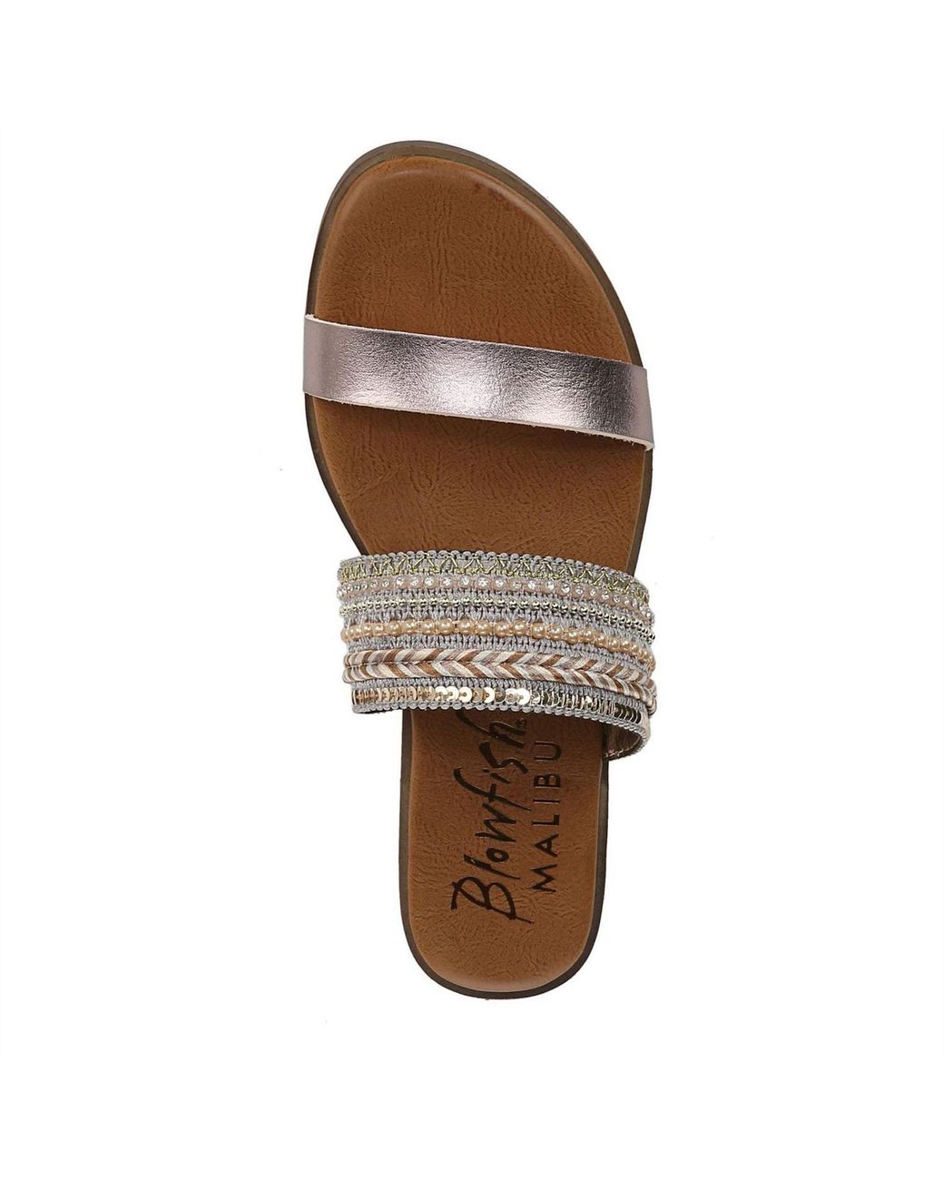 Blowfish Brown Embellished Slide Sandals
