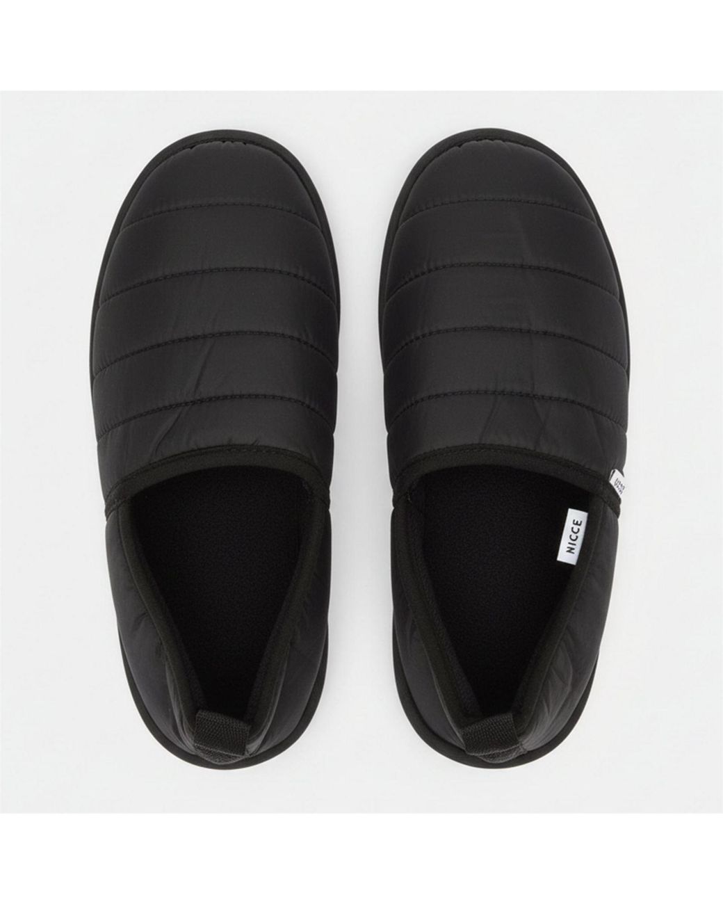 Nicce London Black Quilted Slippers for men