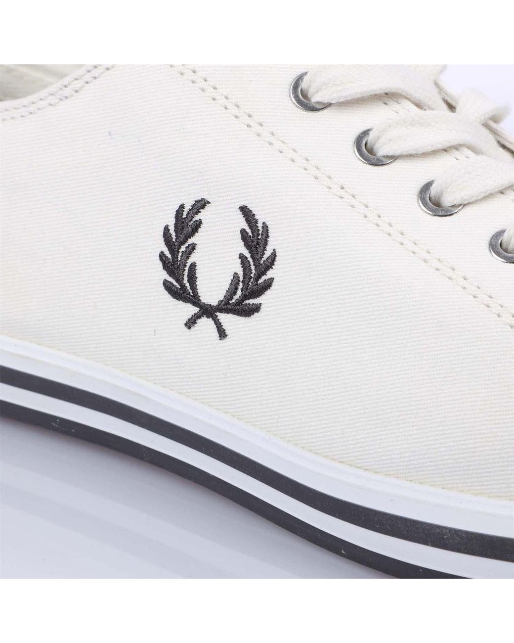 Fred Perry White Twill Trainers for men