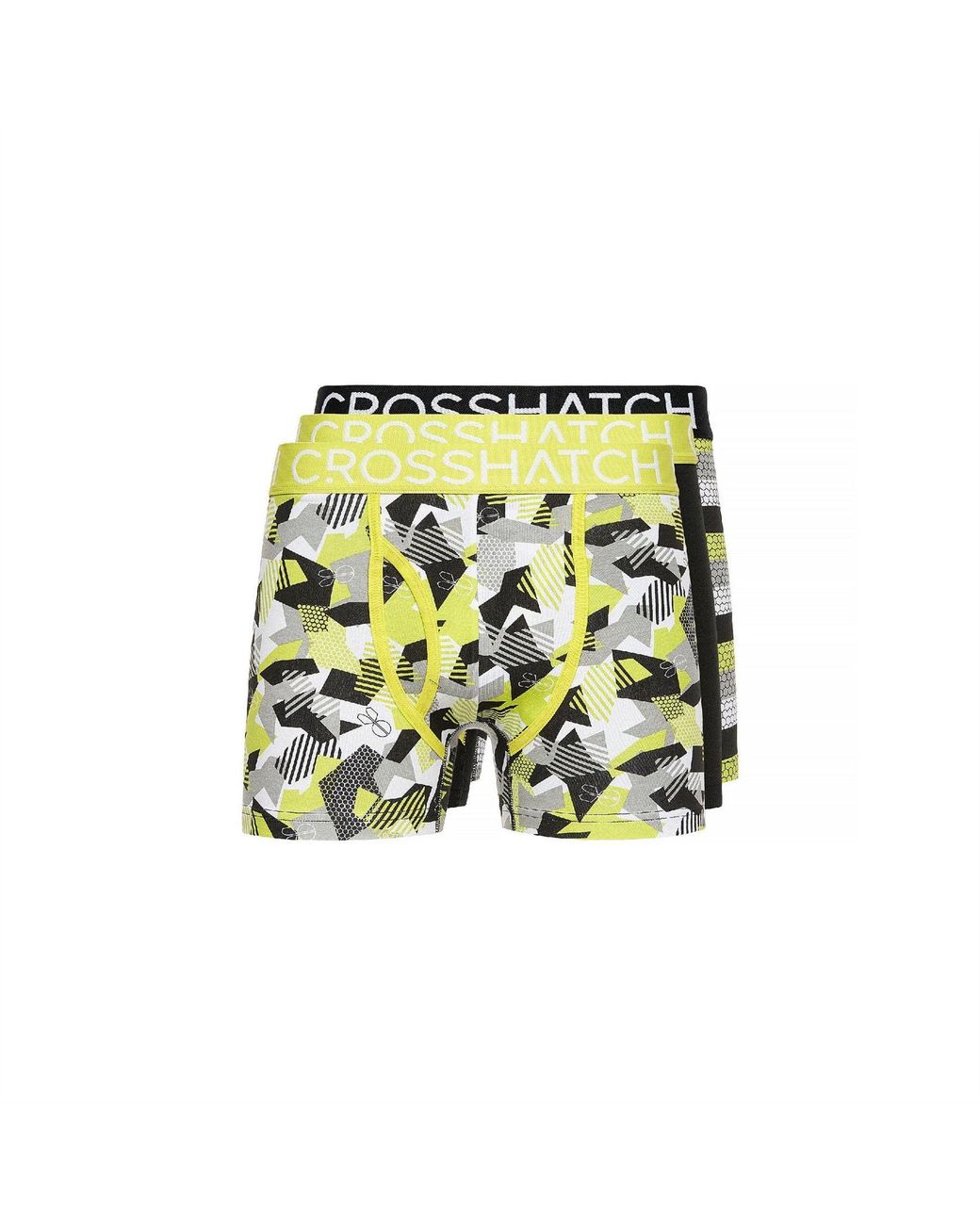 Crosshatch Yellow Crystaline Geometric Patterned Boxer Brief for men