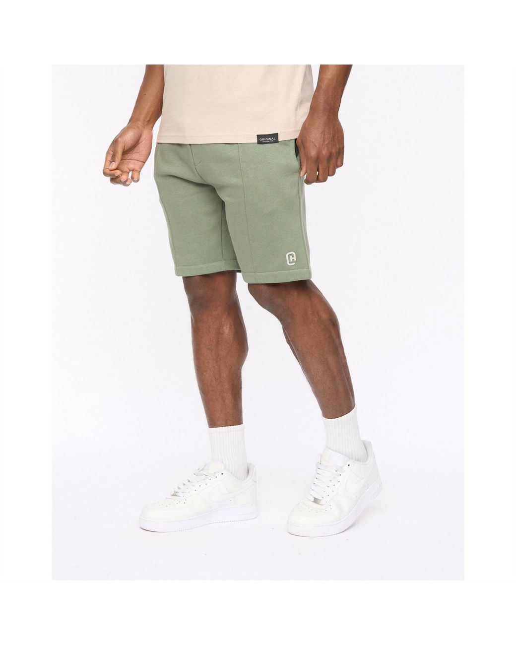 Crosshatch Green Bardon Jogger Shorts With Elasticated Waistband for men
