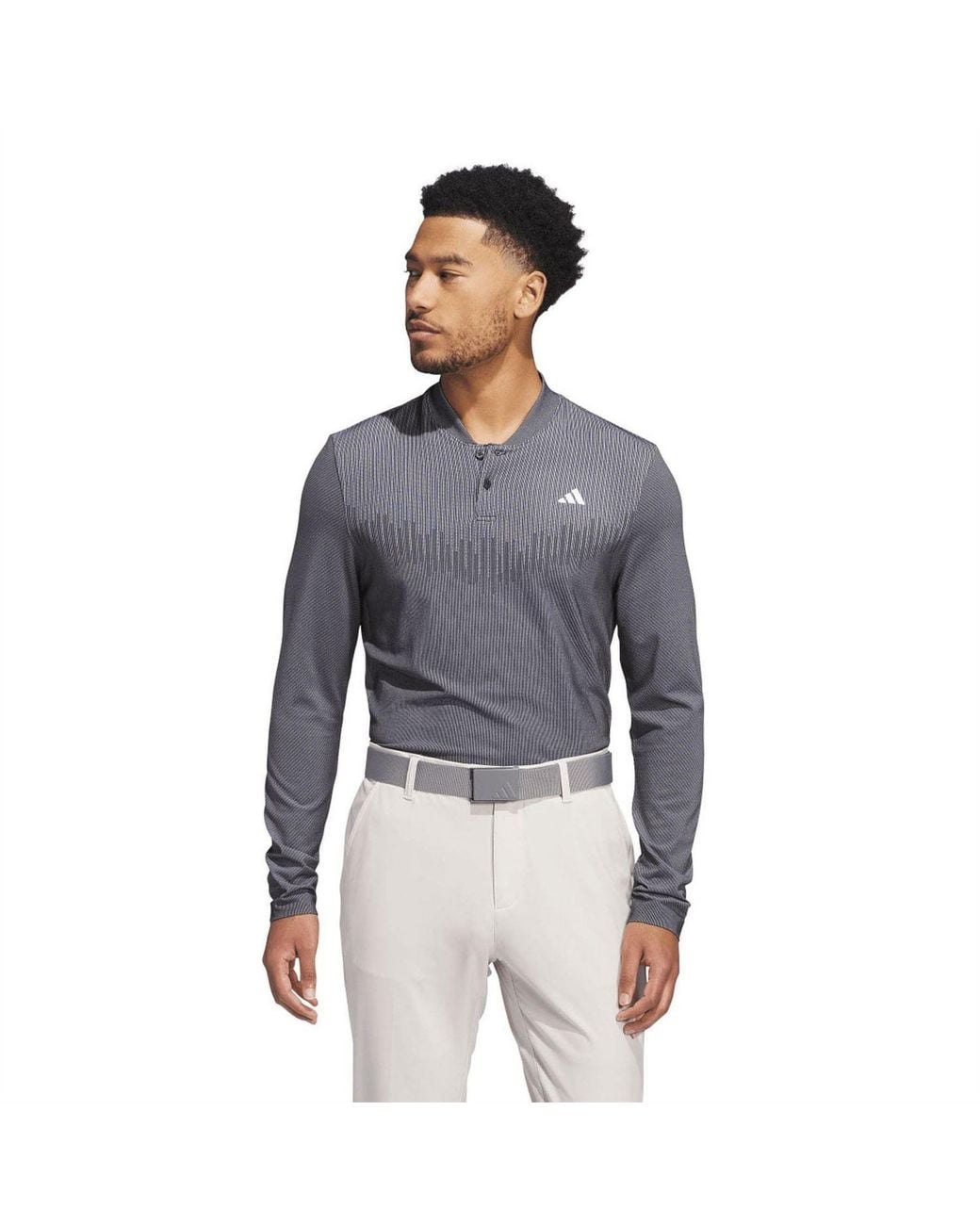 Adidas Blue Tour Primeknit Long Sleeve Polo Shirt for men