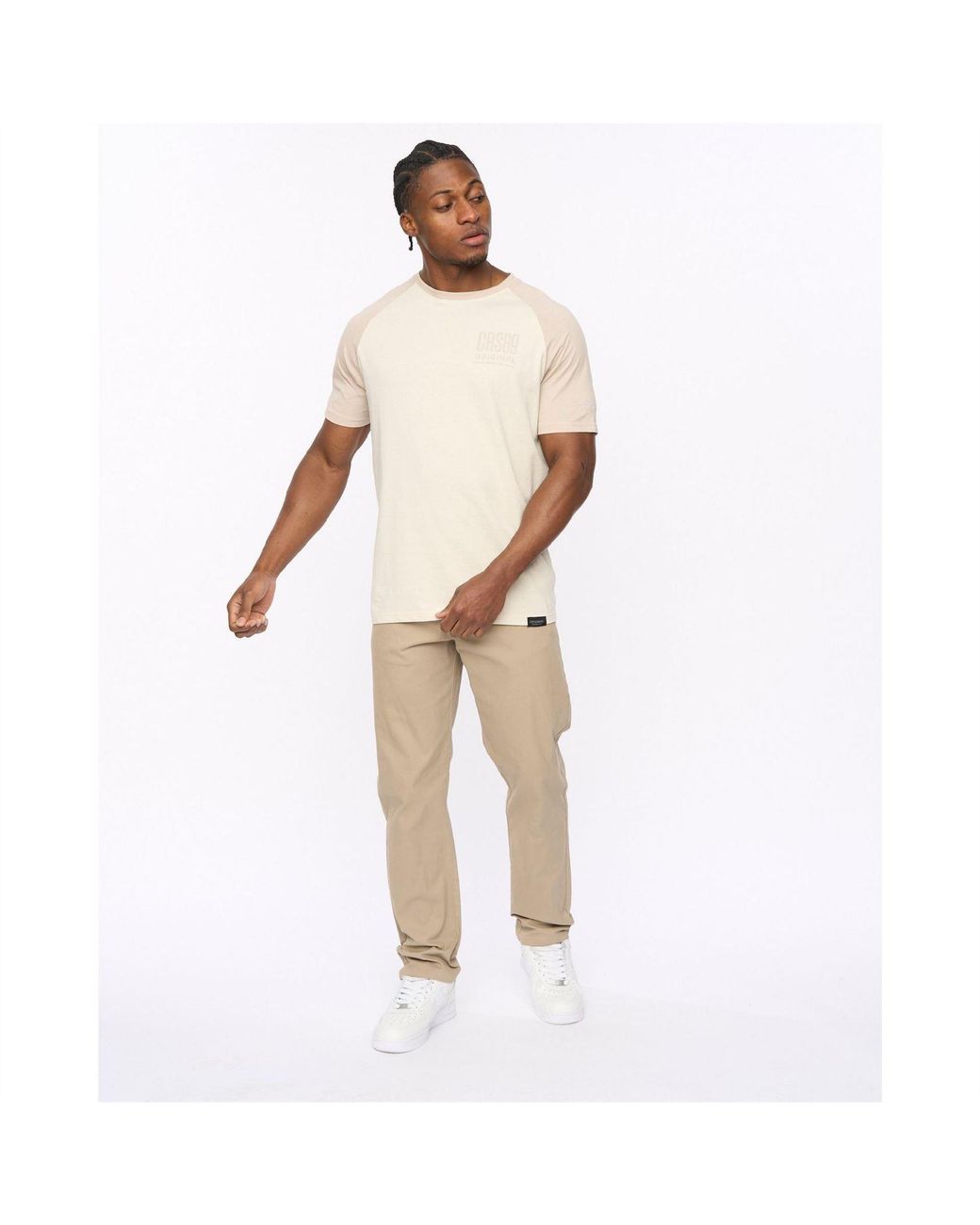 Crosshatch Gray Roysden Solid Patterned Straight Chinos for men
