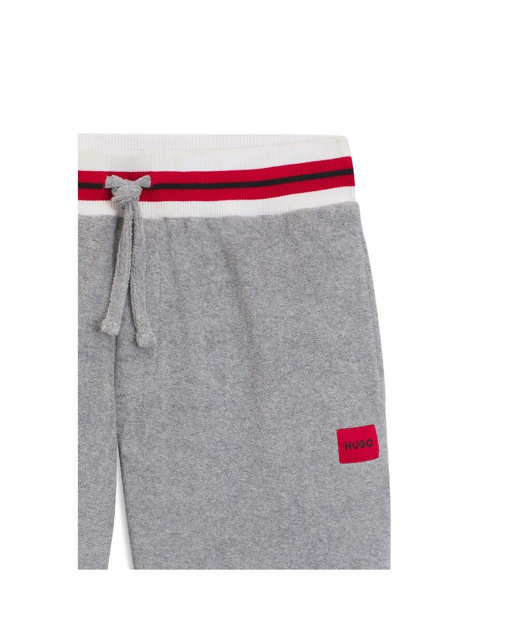 HUGO Gray Jaxon Contrast Trim Shorts for men