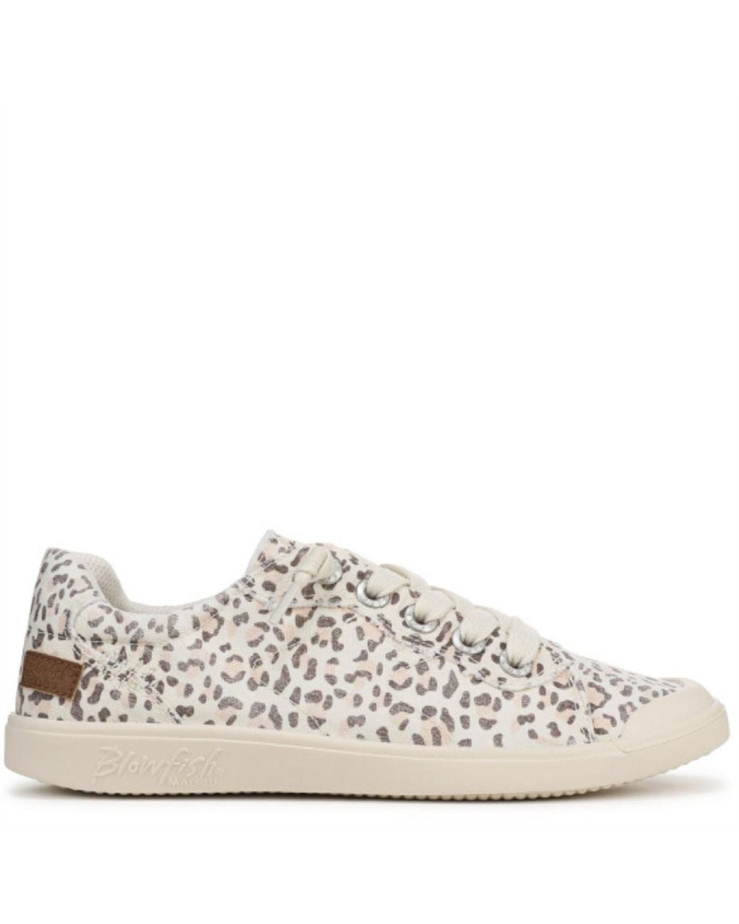 Blowfish White Vienna Slip Leopard Patterned Canvas Low Top Sneakers 4 (37)