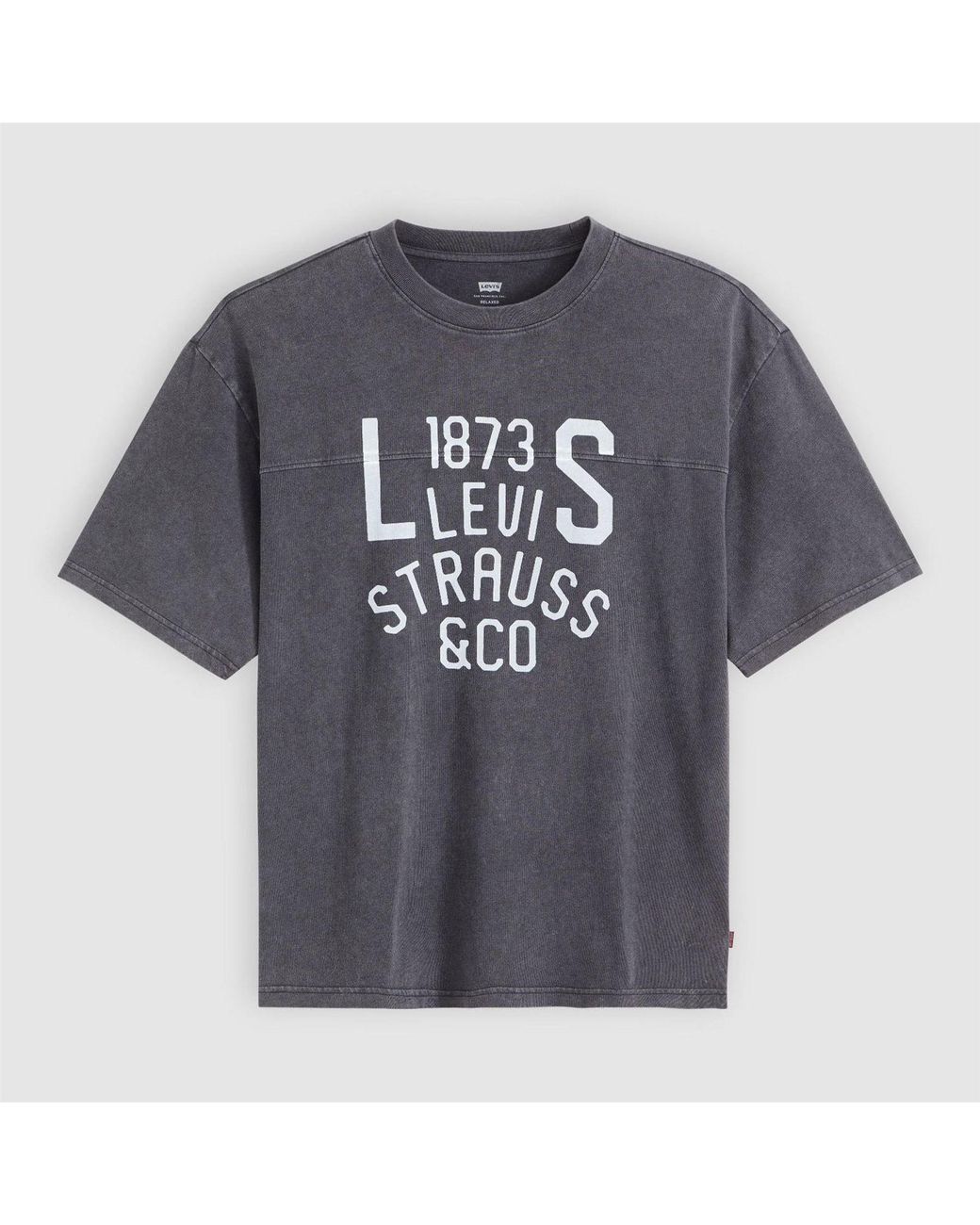 Levi's Gray Lockwood Text Graphic Crew Neck Short Sleeve T-Shirt for men