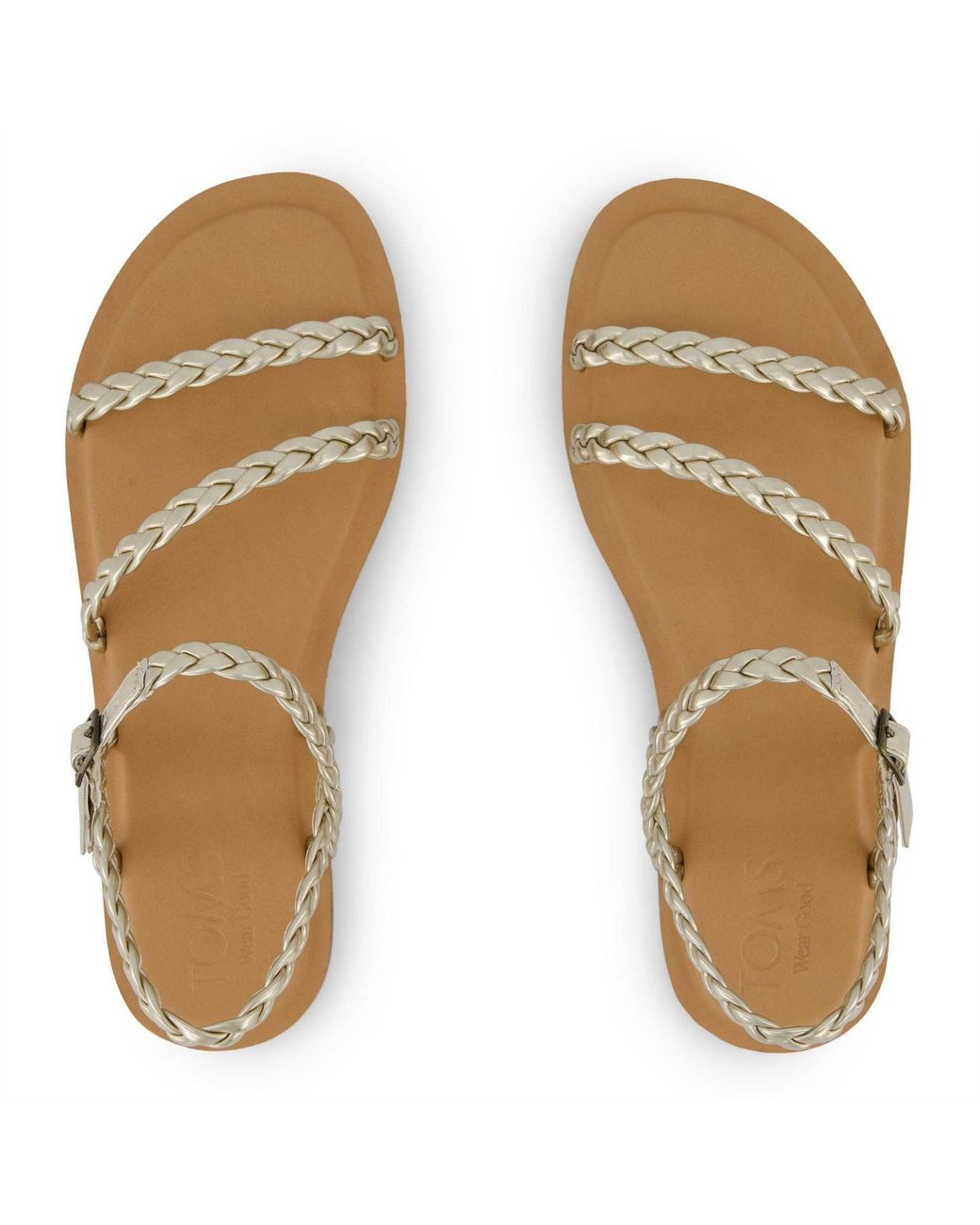 TOMS Brown Kira Gladiator Sandals Open Toe Flats