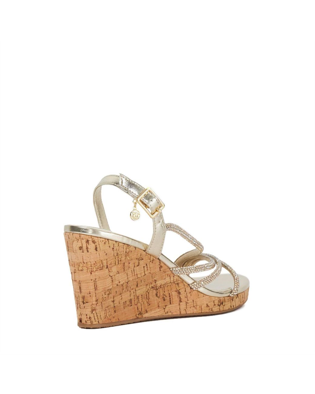 Dune Natural Kemory Wedge Heel Sandals
