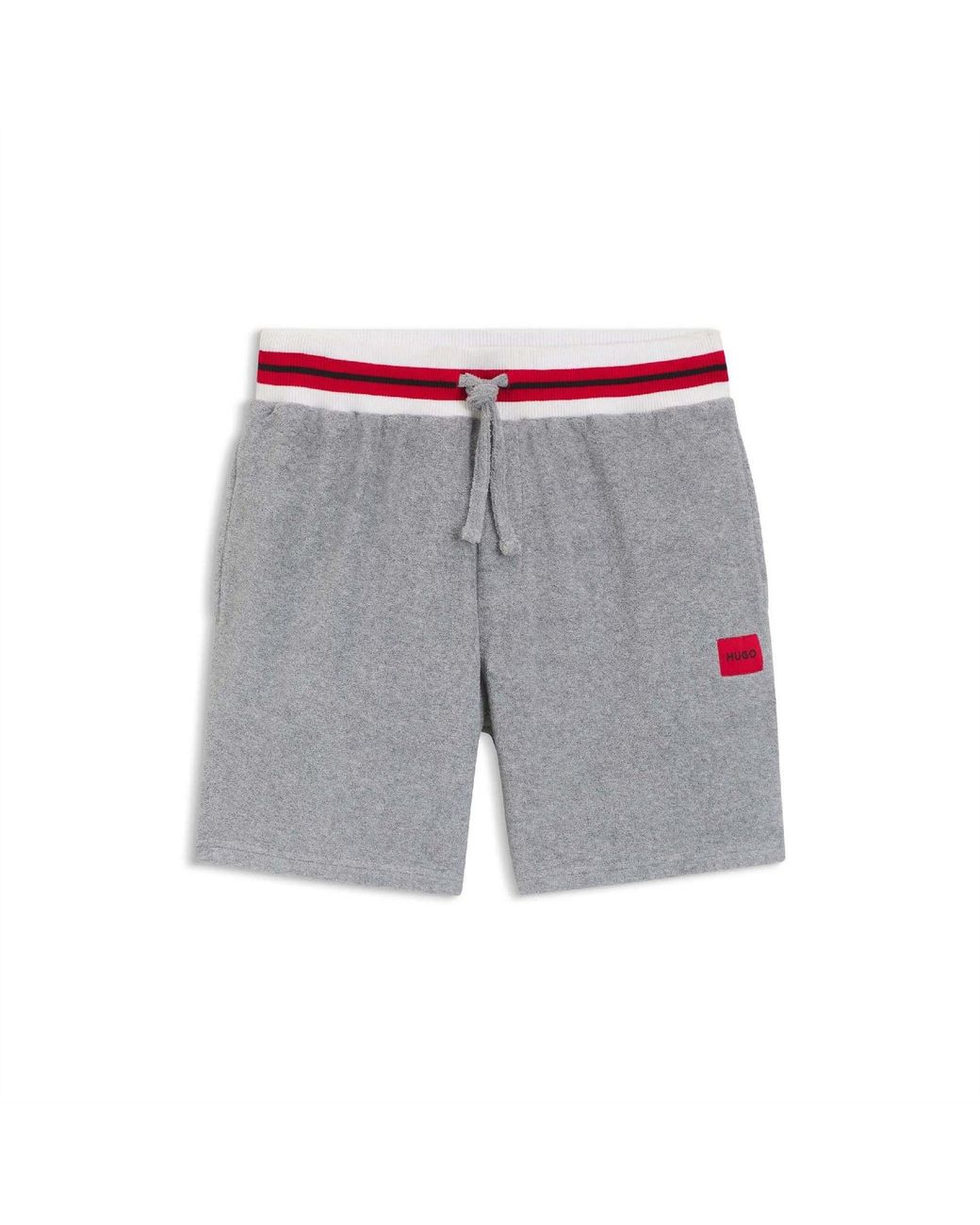 HUGO Gray Jaxon Contrast Trim Shorts for men