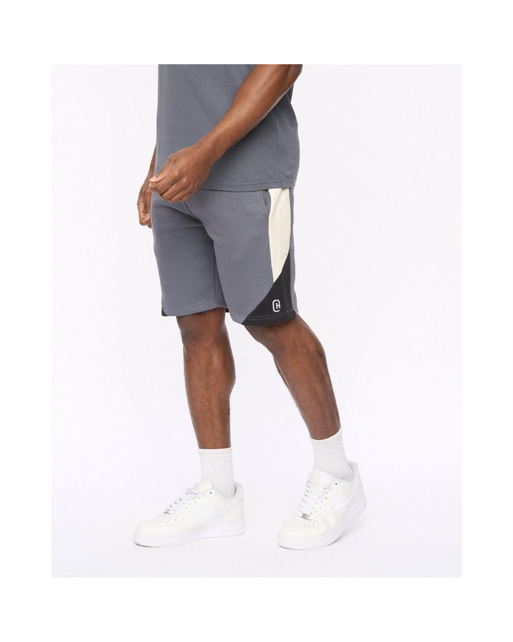 Crosshatch Blue Castlebay Solid Jogger Shorts for men