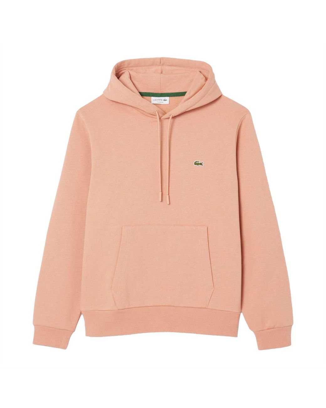 Lacoste Pink Cotton Fleece Hoodie for men