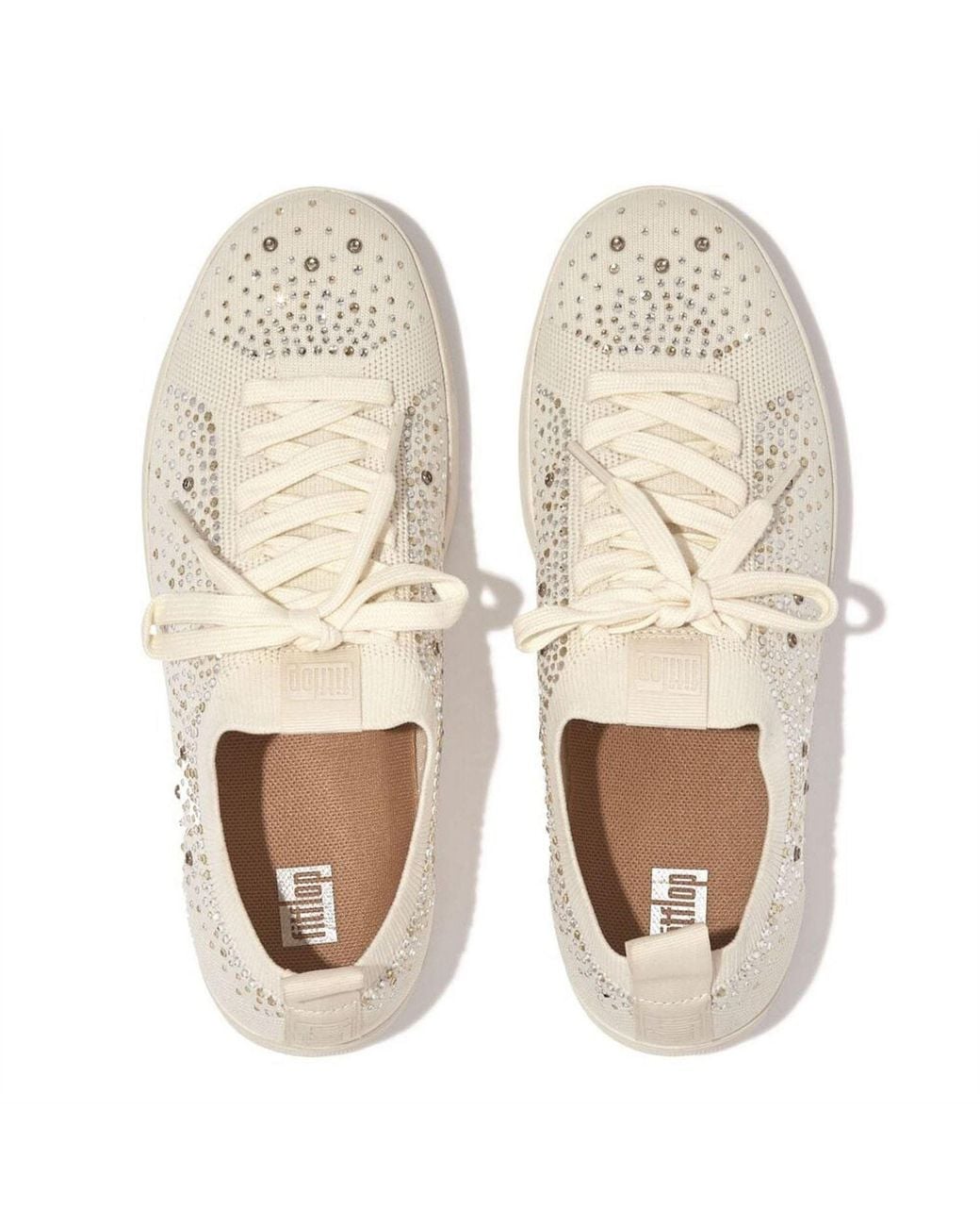 Fitflop White Ombre Crystal Knit Trainers