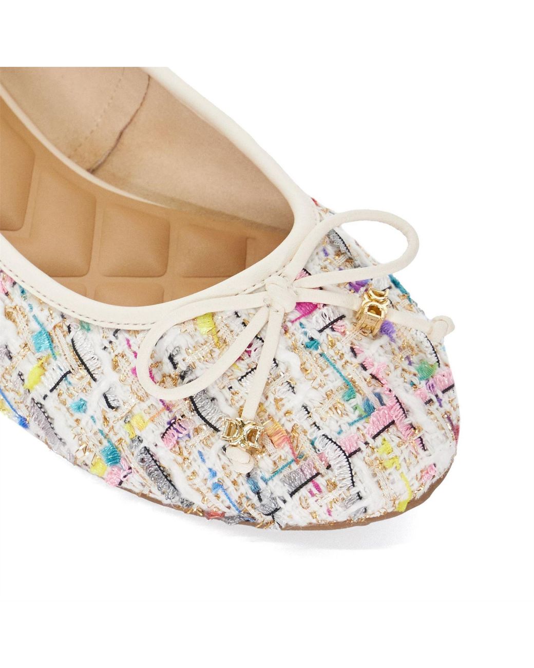 Dune Multicolor Lo Hallo Textured Flats Pumps