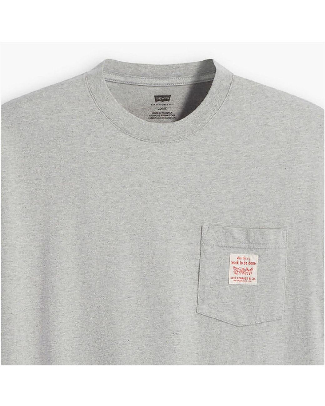 Levi's Gray Text Graphic Crew Neck Short Sleeve T-Shirt for men