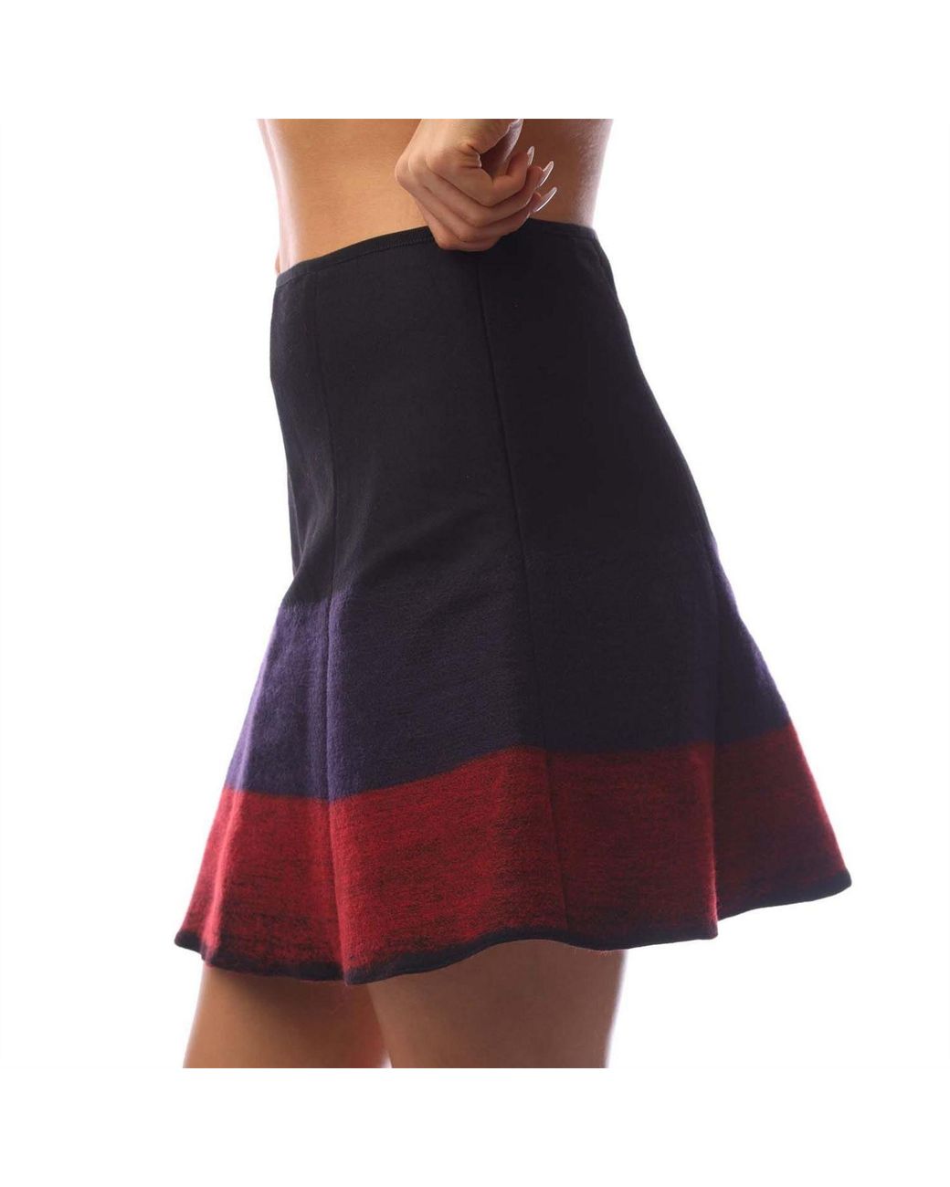 EA7 Black Dyed Flared Mini Skirt