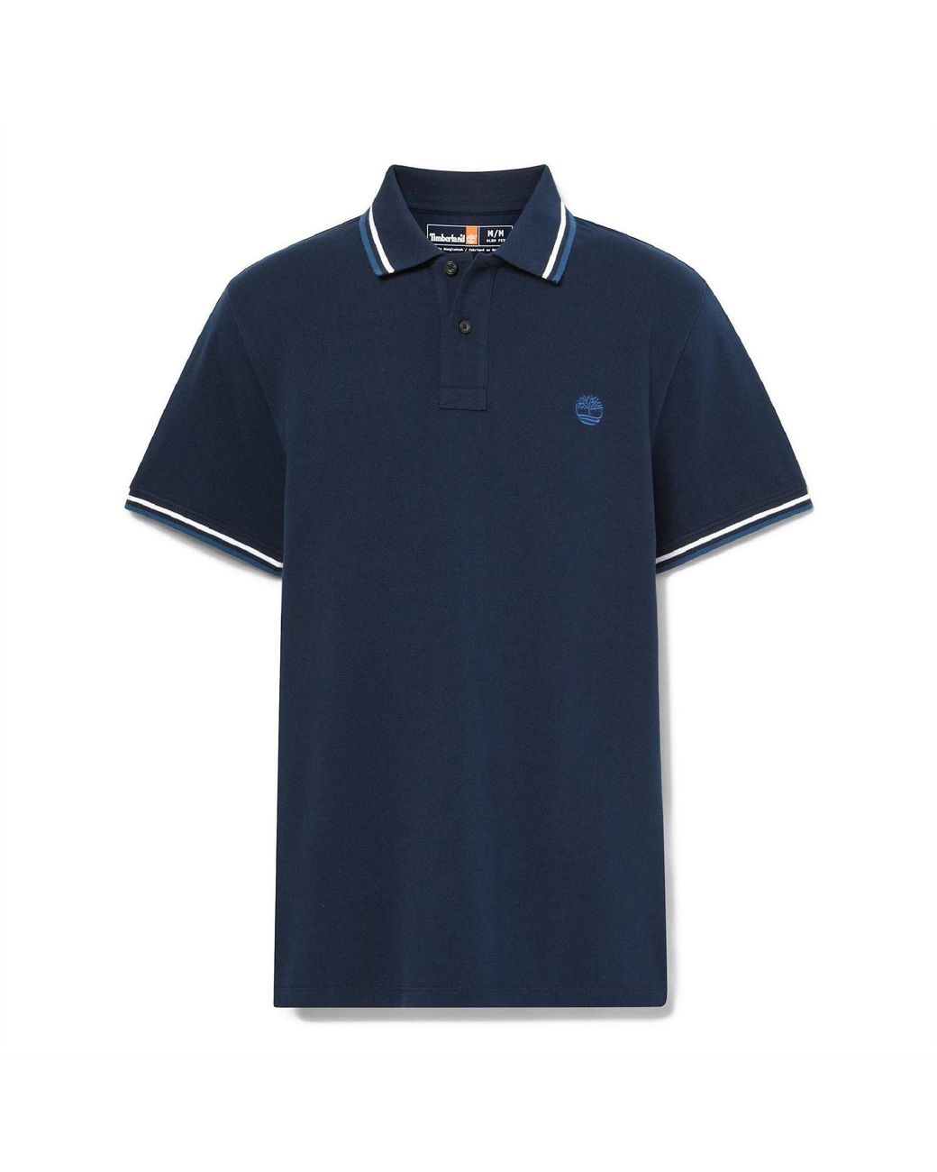 Timberland Blue Oyster River Tipped Cotton Slim-Fit Polo Shirt for men