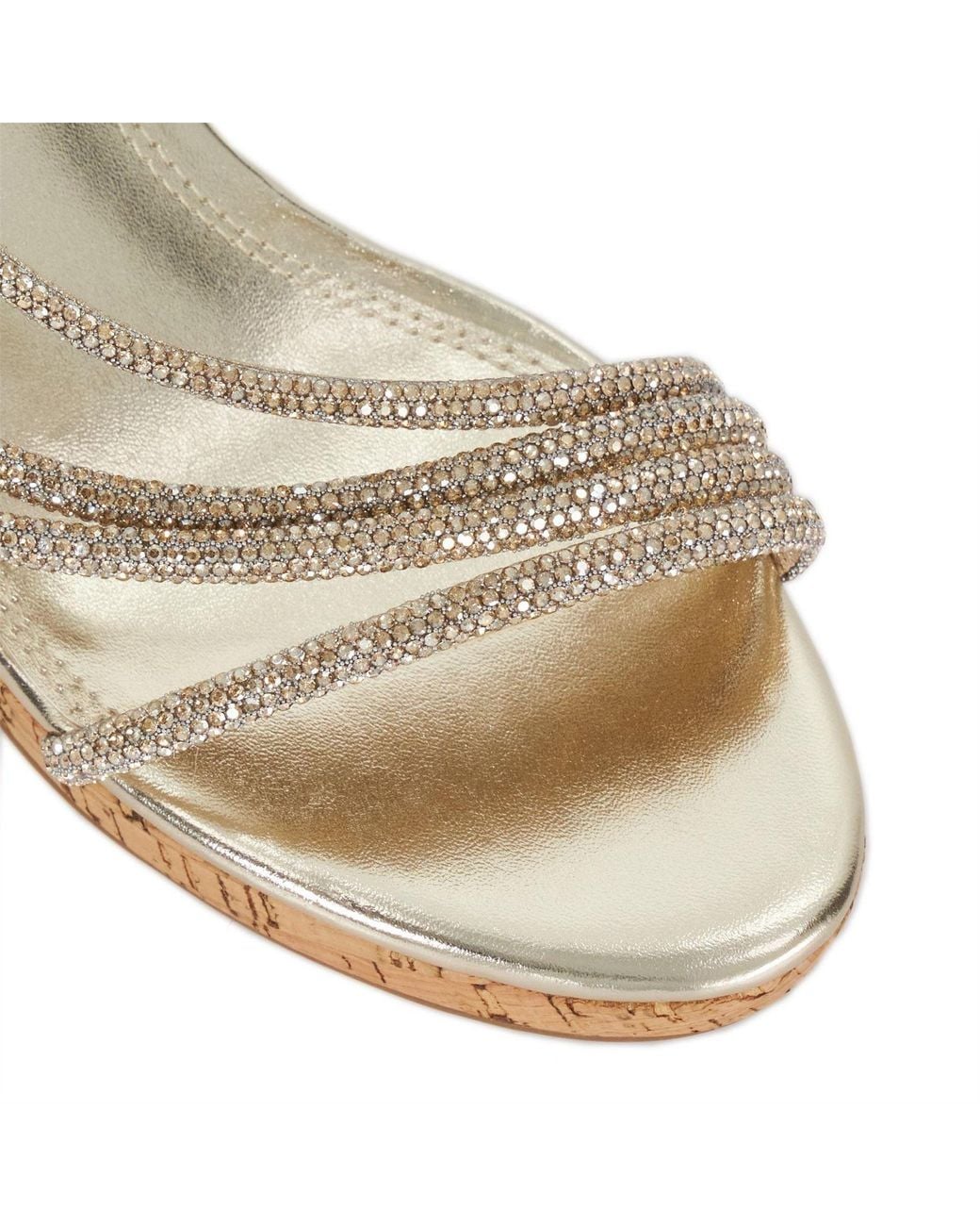 Dune Natural Kemory Wedge Heel Sandals