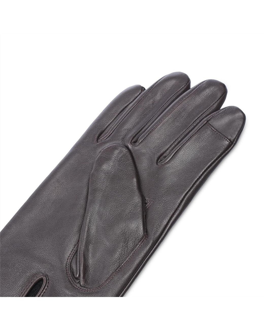 Boss Gray Leather Gloves for men
