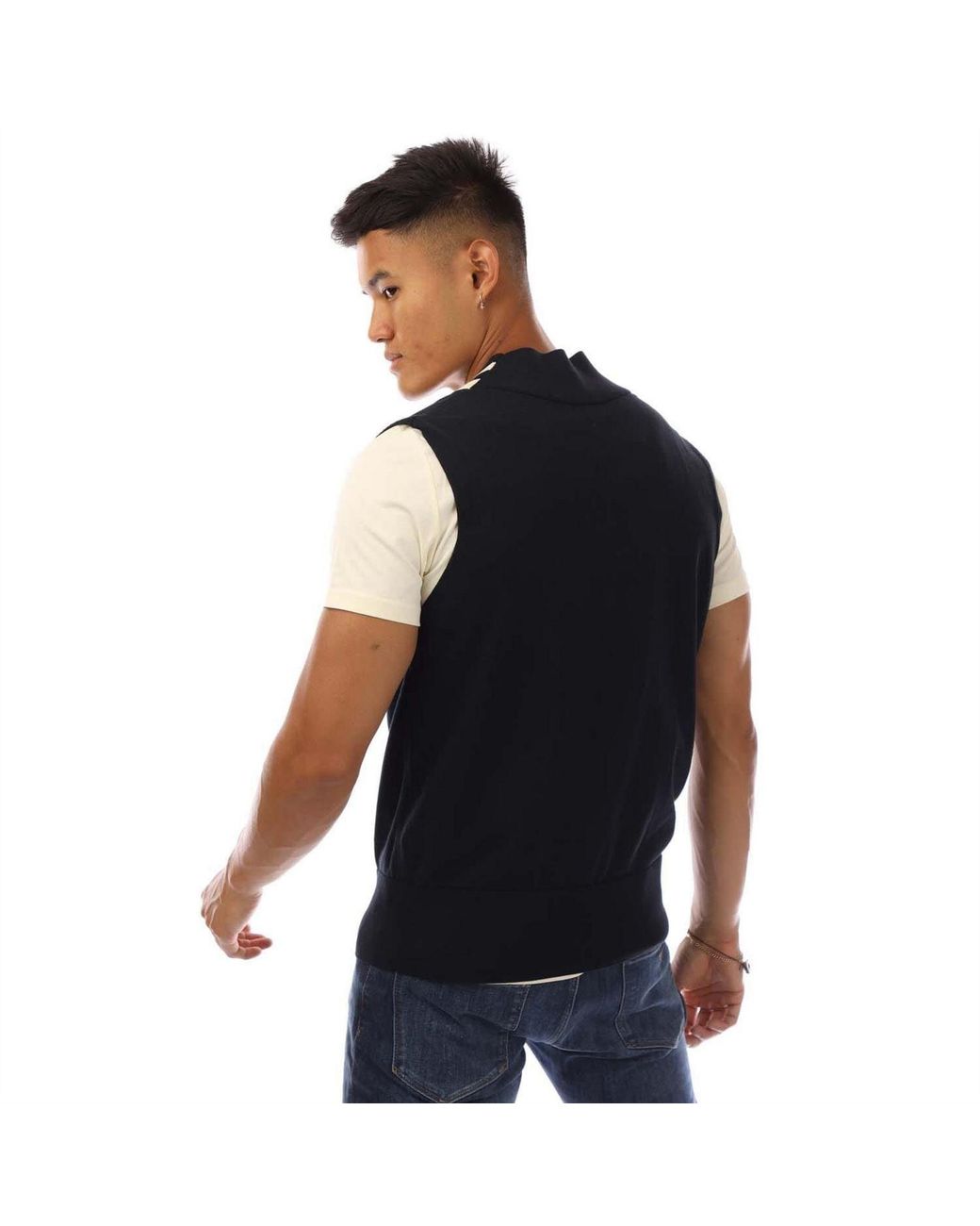 Fred Perry Blue Neck Broken Tipped Tank Top for men