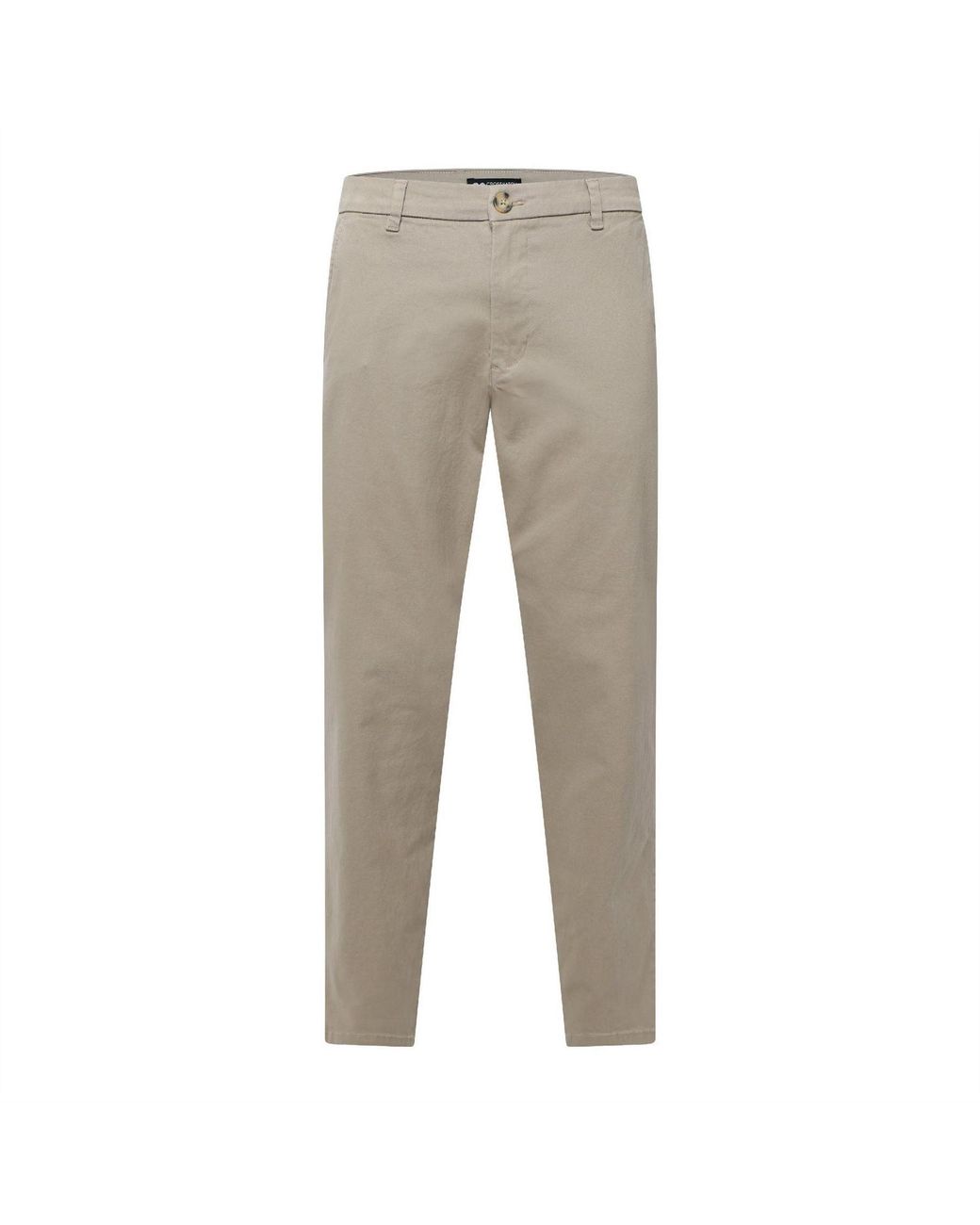 Crosshatch Gray Roysden Solid Patterned Straight Chinos for men