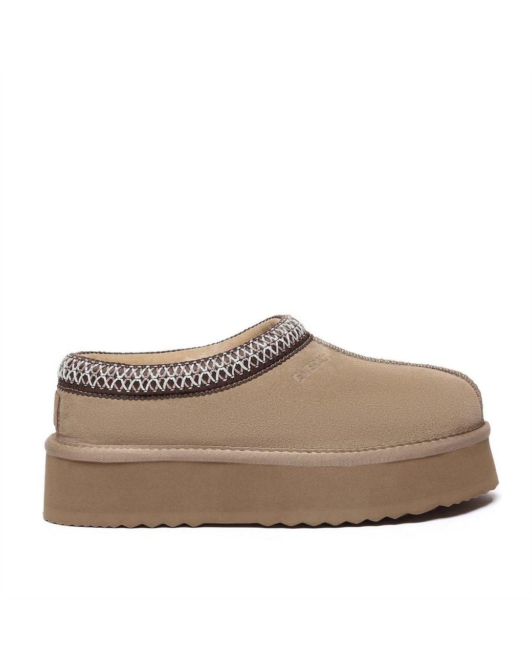 EVER AU Gray Leather Slippers