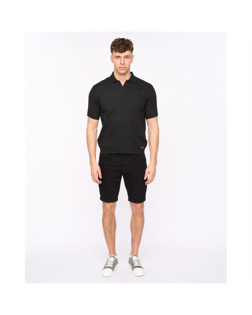 Duck and Cover Black Morwin Polo Shr for men