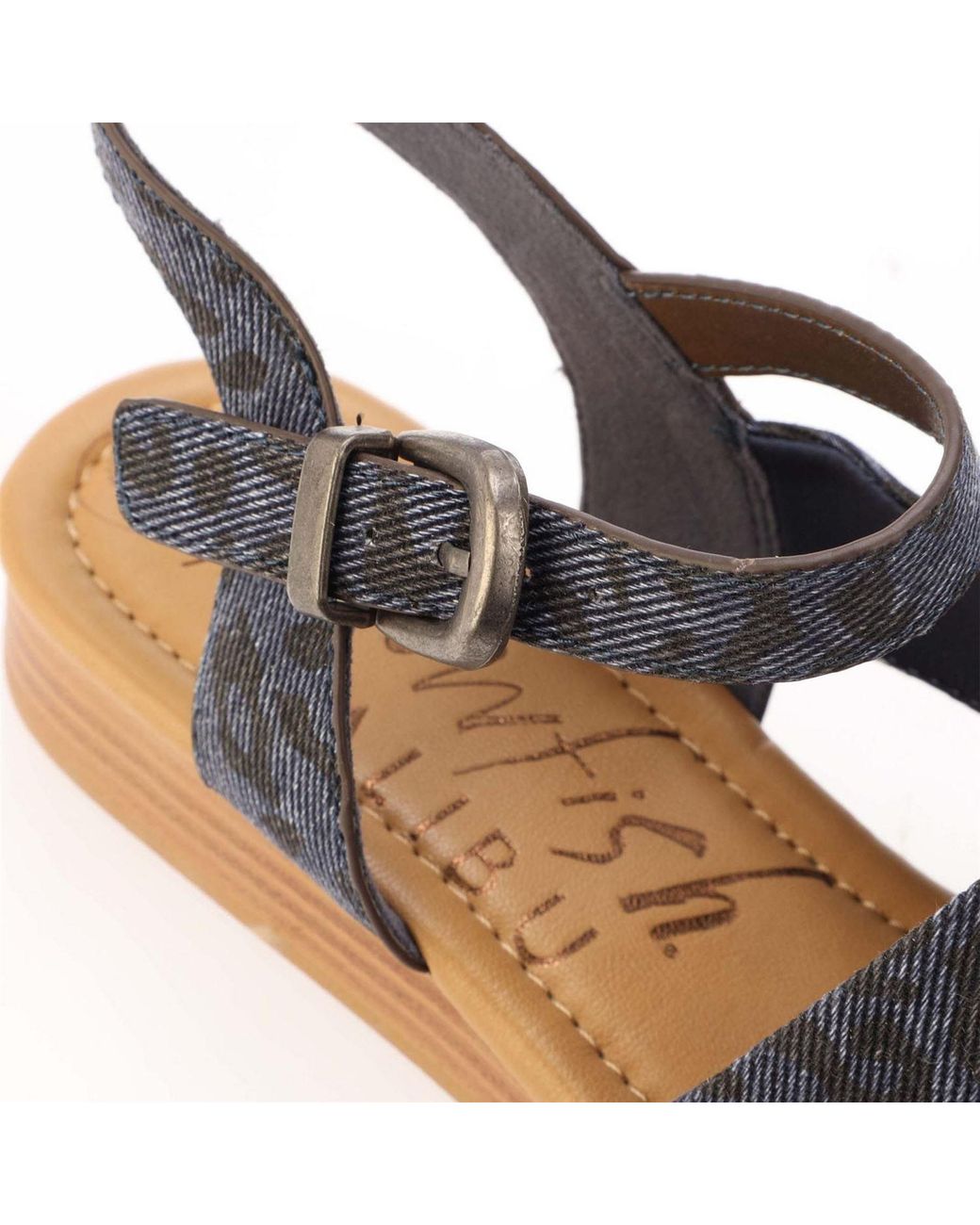 Blowfish Blue Ardice Leopard Print Sandals