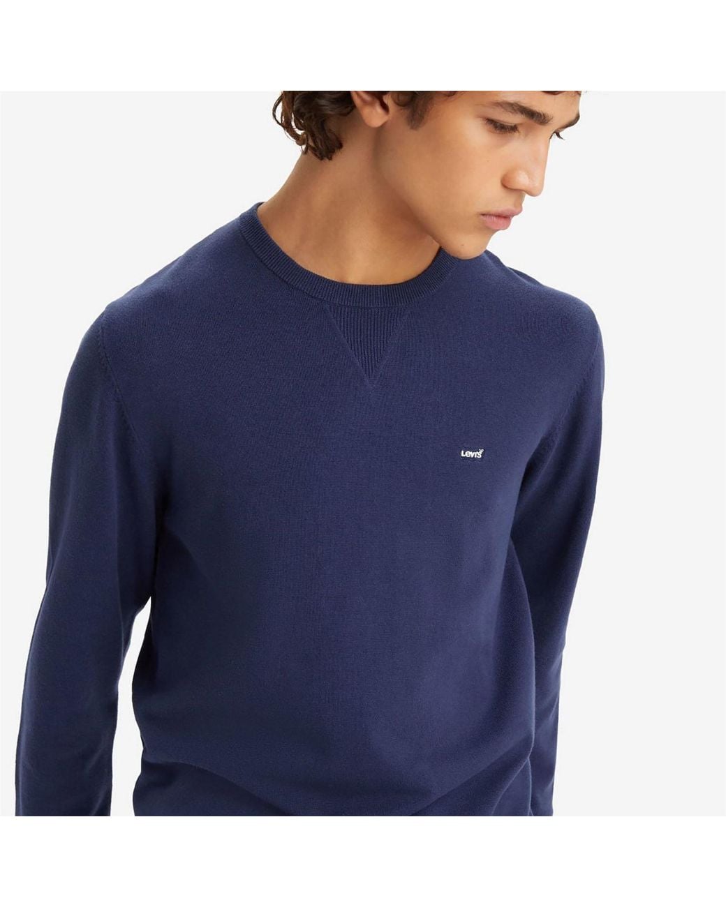 Levi's Blue Hm Crew Neck Long Sleeve Sweater for men