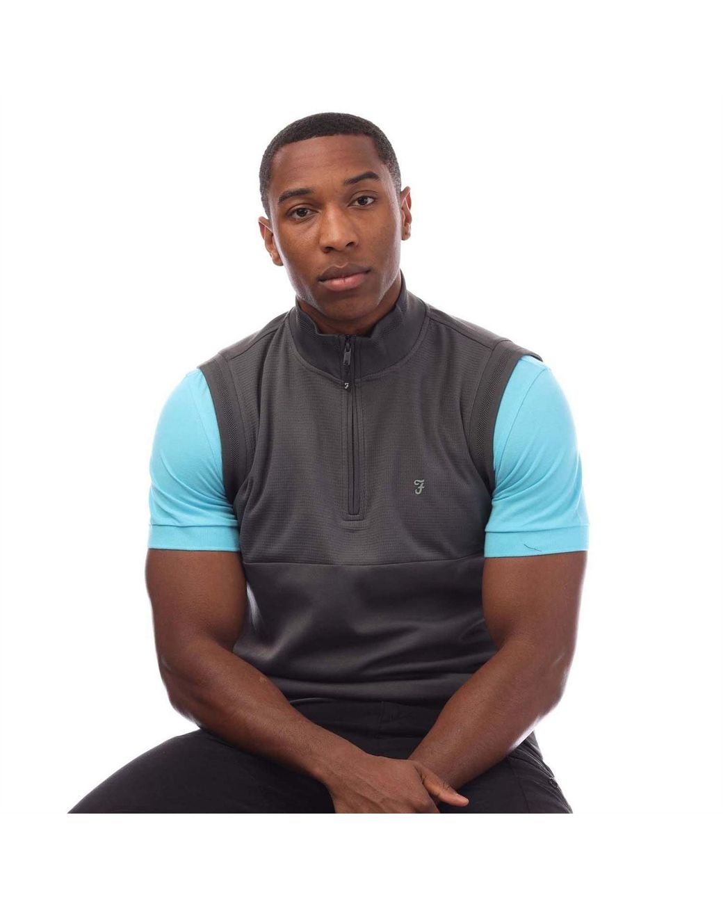 Farah Blue Midlayer Gilet for men