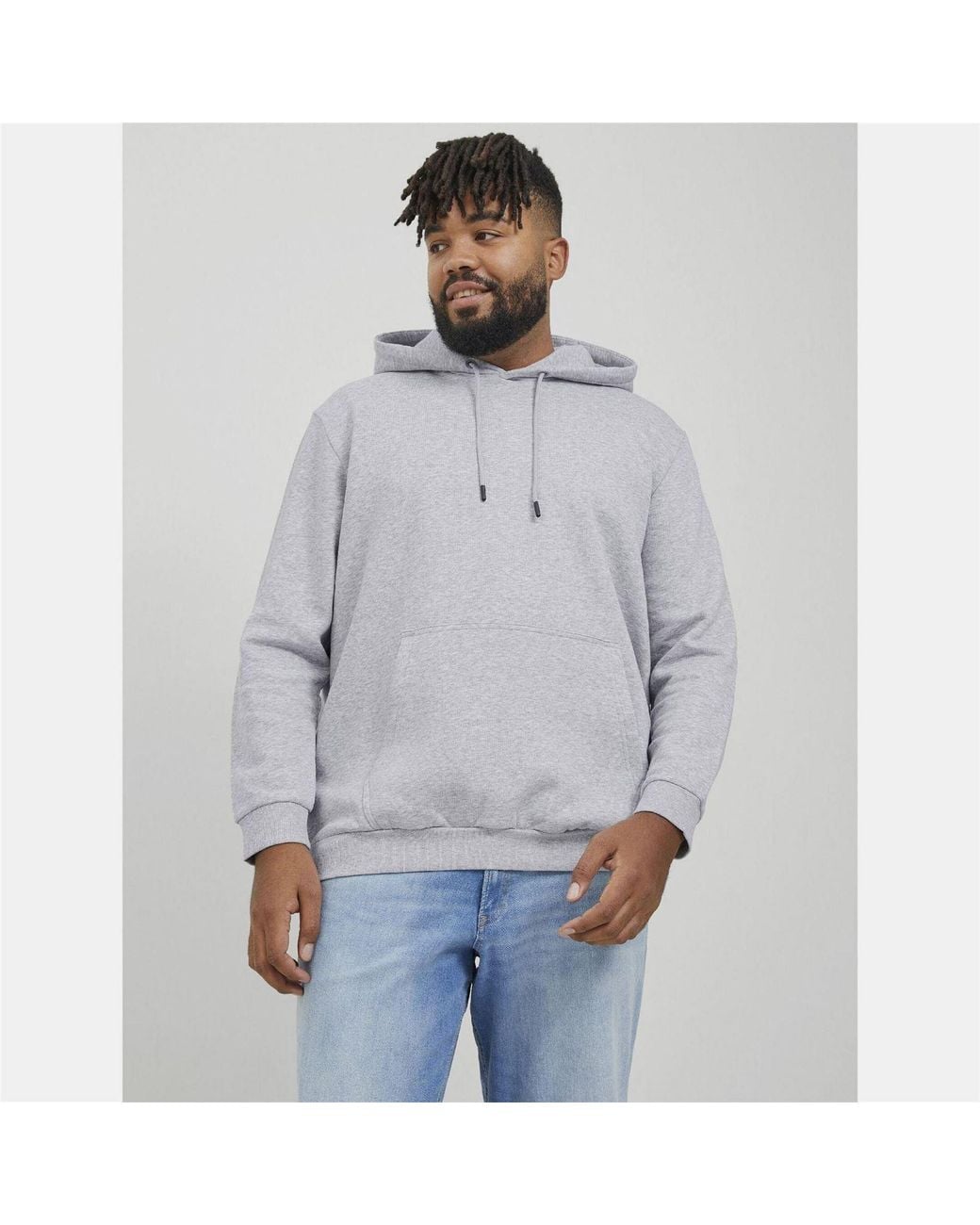 Jack & Jones Gray Size Bradley Hoodie for men