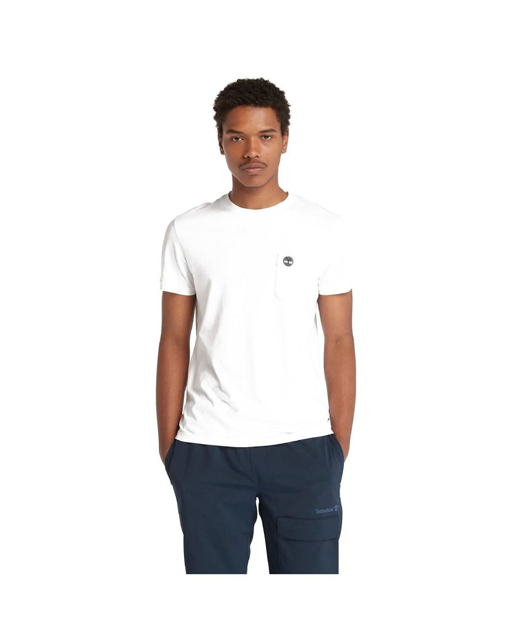 Timberland White Dunstan River Chest Pocket Short Sl for men