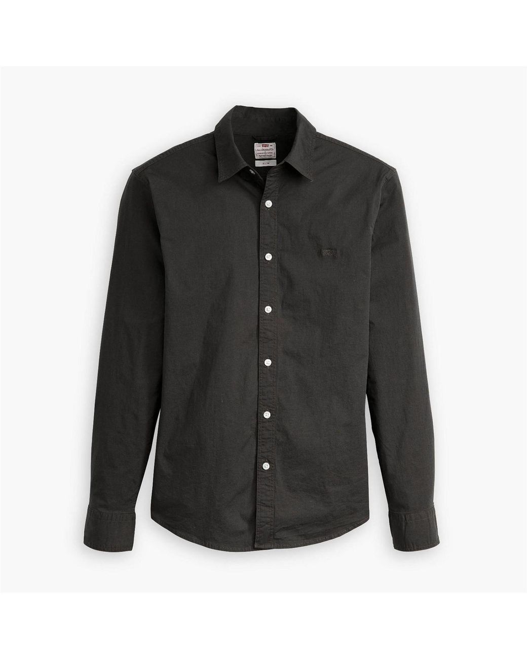 Levi's Black Slim Fit Collared Neck Long Sleeve Shirt for men