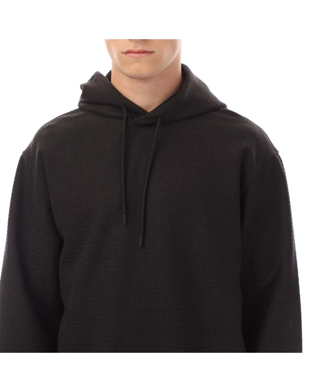 Emporio Armani Black Lettering Hoodie for men
