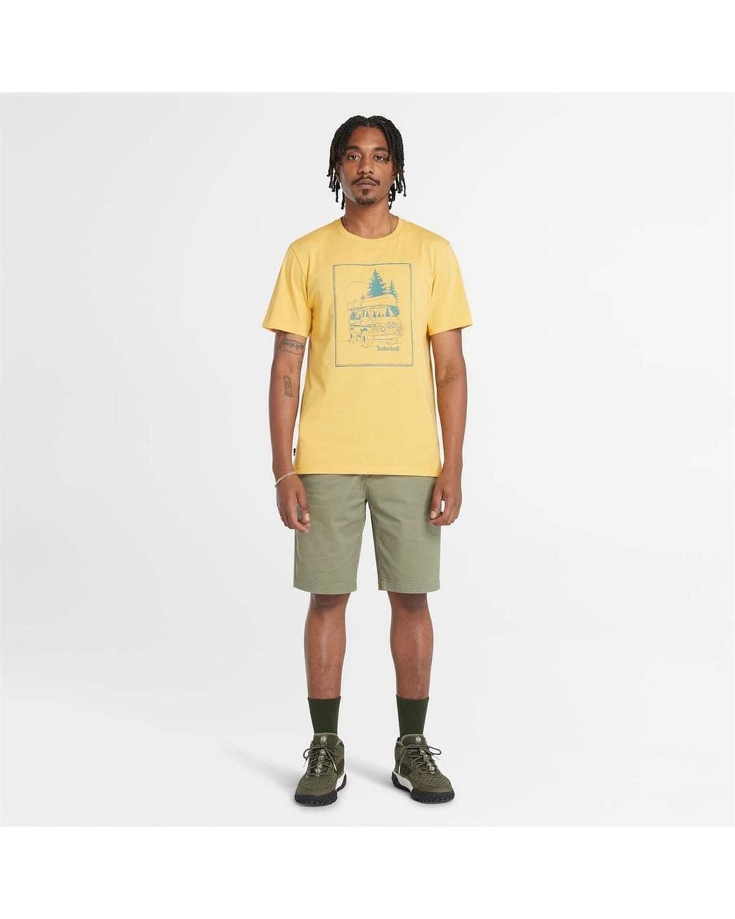 Timberland Green Topsfield Twill Chino Shorts for men