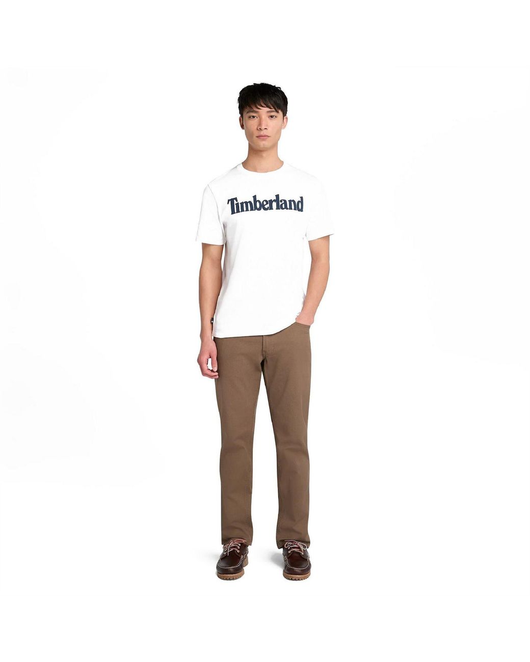 Timberland White Northwood Wordmark Logo T-Shirt for men