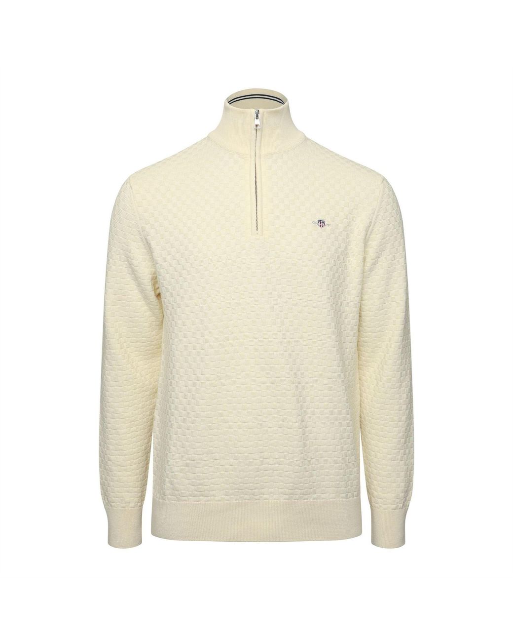 Gant Natural Micro Texture 1/4 Zip Fleece Top for men