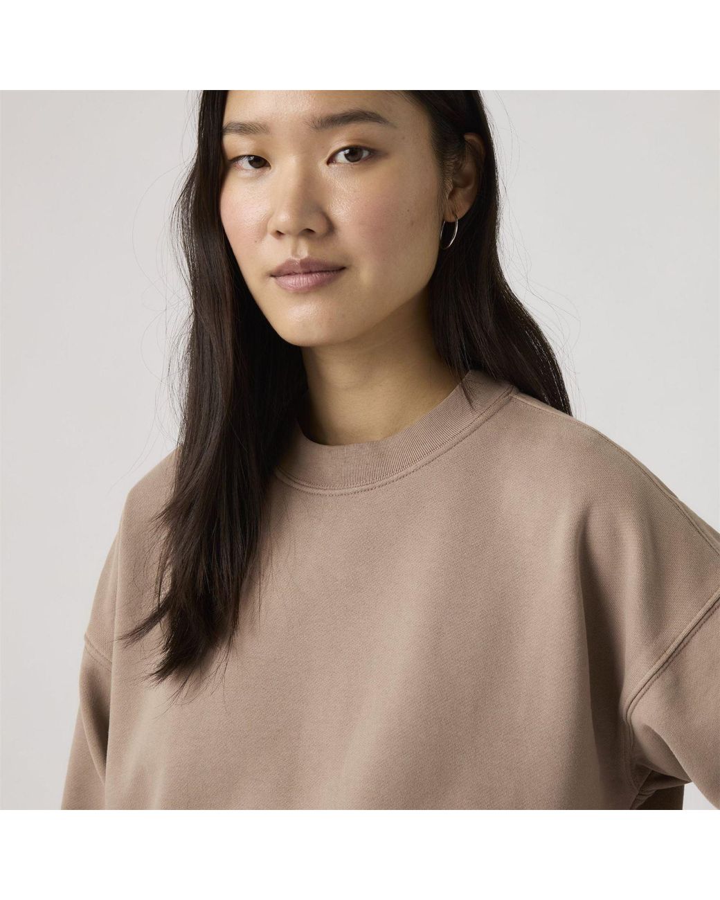 Levi's Brown Boxy Crew Neck Drop Shoulder Long Sleeve Sweatshirt 8 (Xs)