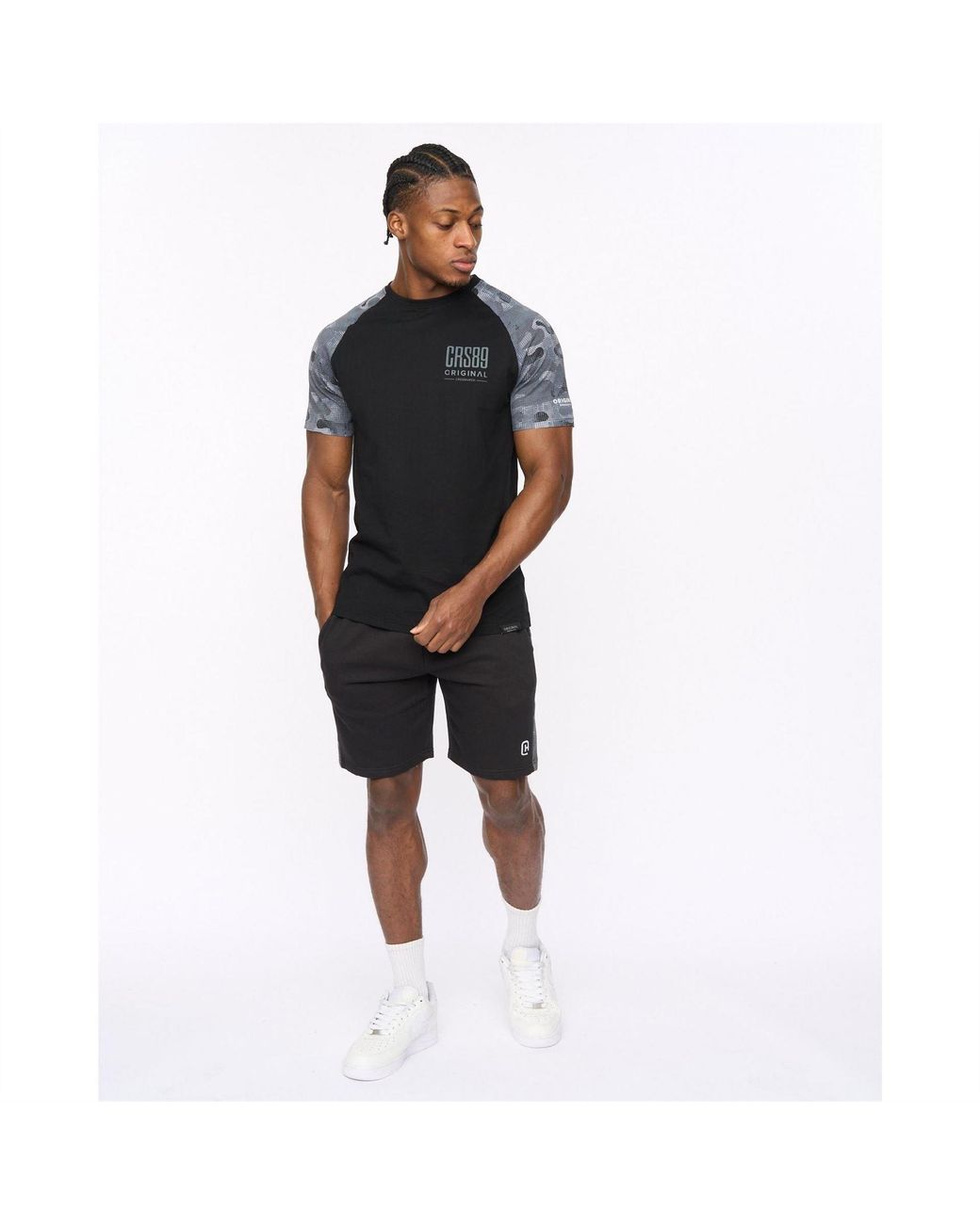 Crosshatch Black Branton Jog Shorts for men