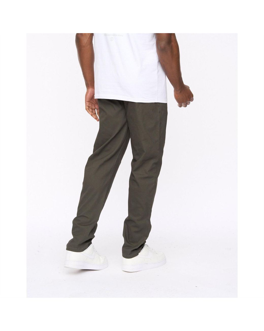 Crosshatch White Roysden Solid Patterned Straight Chinos for men