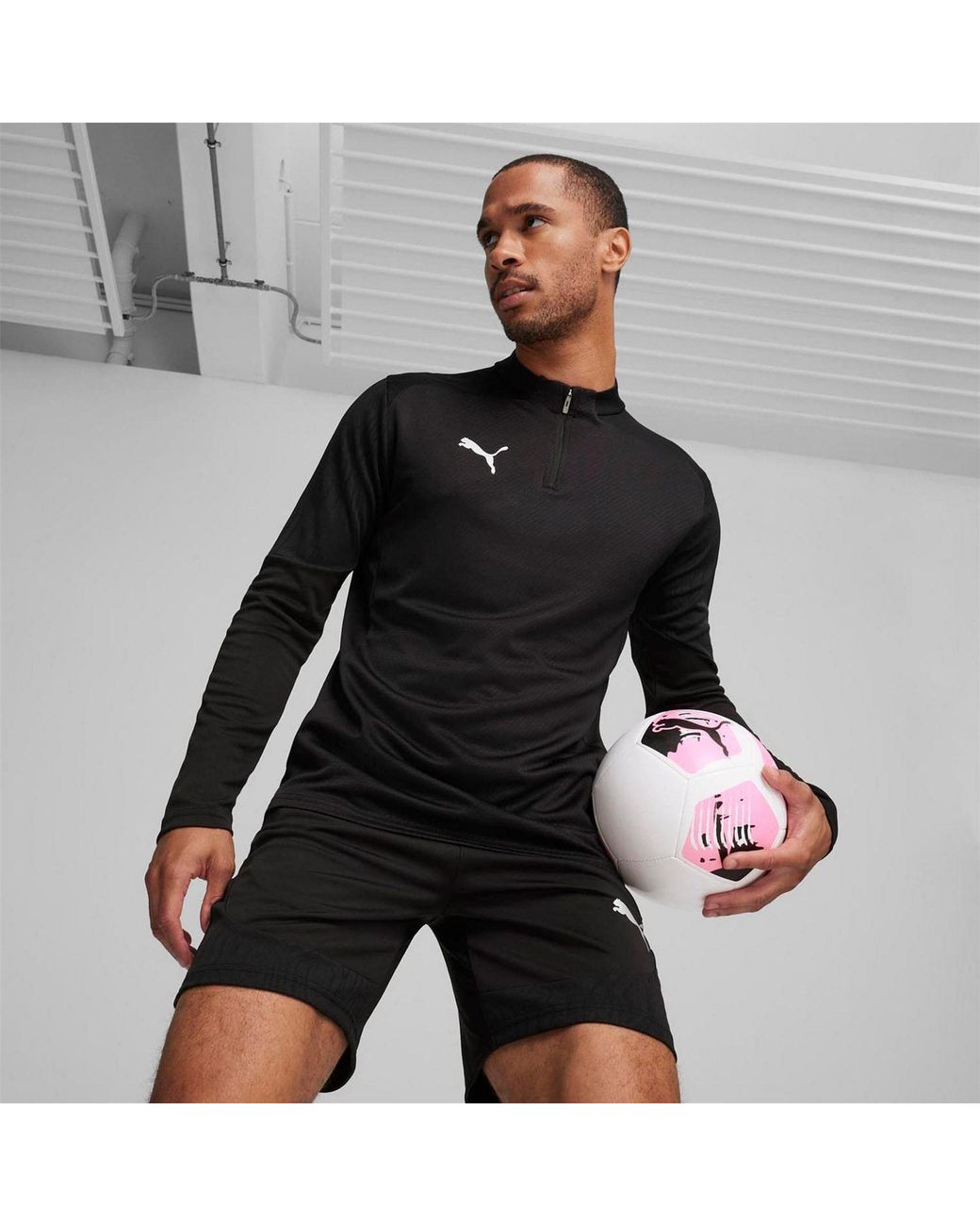 PUMA Black Teamfinal Training 1/4 Zip Top for men