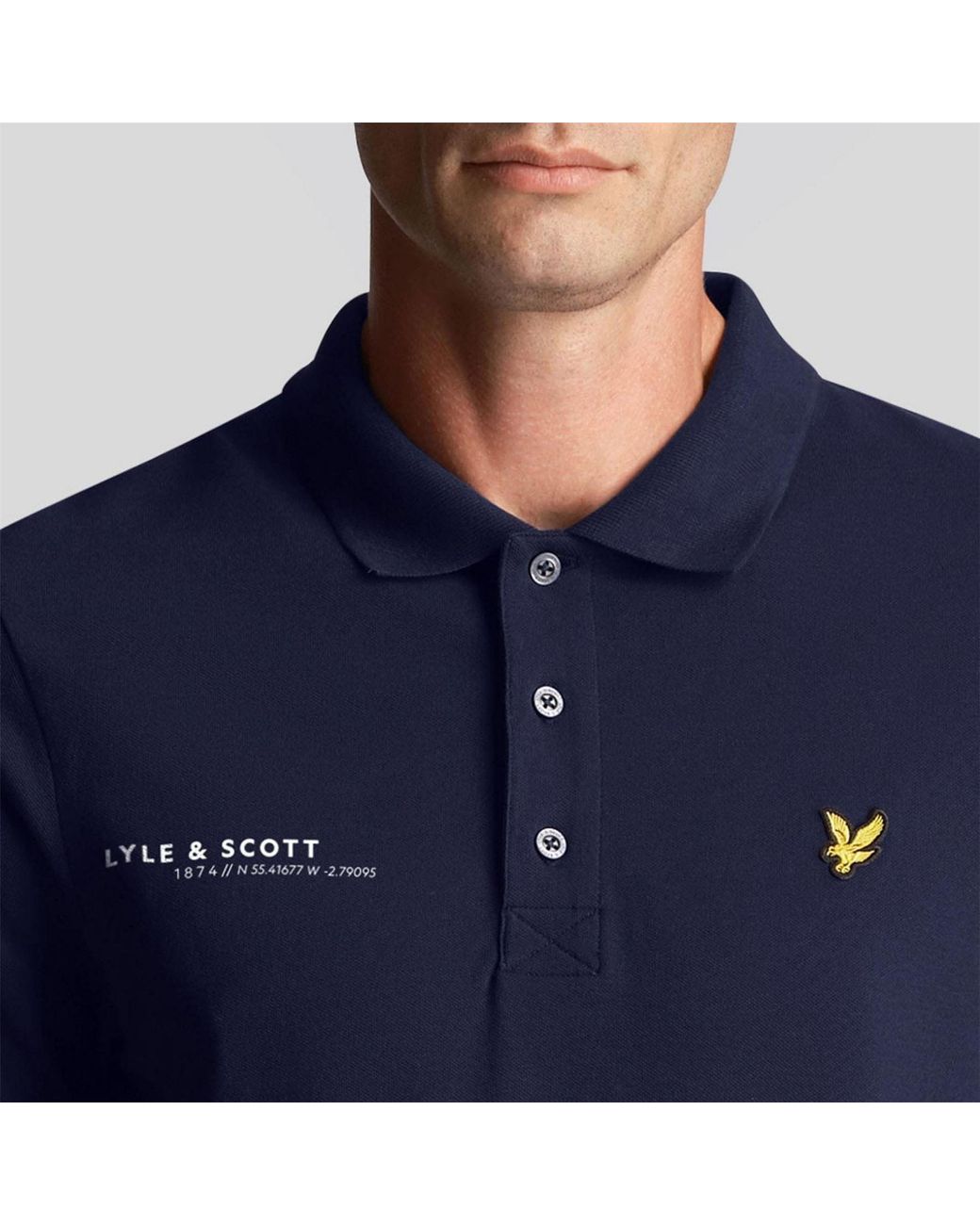 Lyle & Scott Blue Ordinate Print Plain Polo Shirt for men