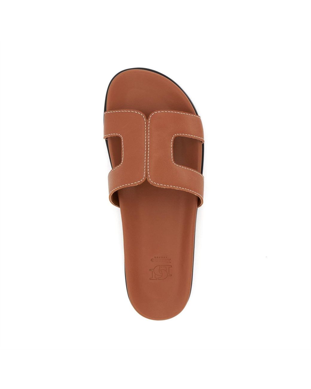 Dune Brown Lo Loupa Open Toe Flat Slides Sandals 3 (36)