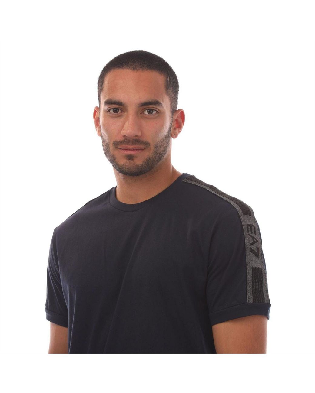 EA7 Black Series Cotton Jersey T Shirt for men