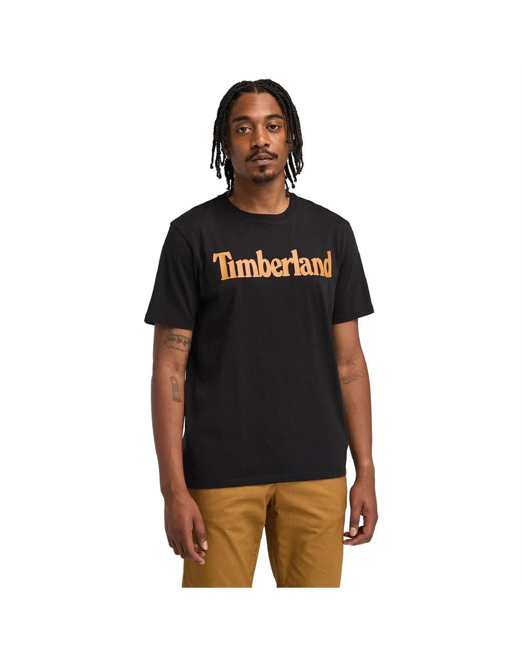 Timberland Black Northwood Wordmark Logo T-Shirt for men