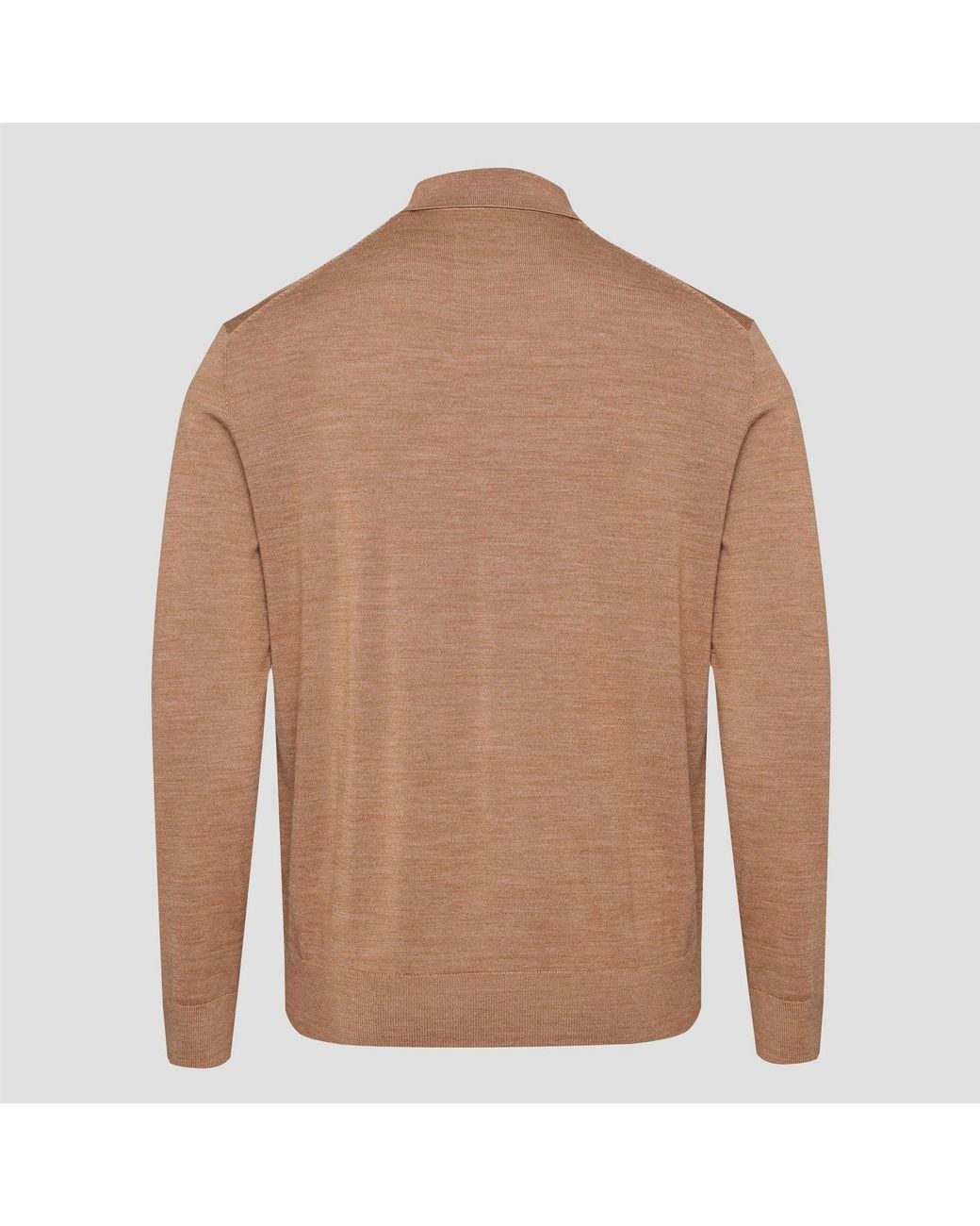 Gant Brown Extrafine Merino Wool Polo Shirt for men