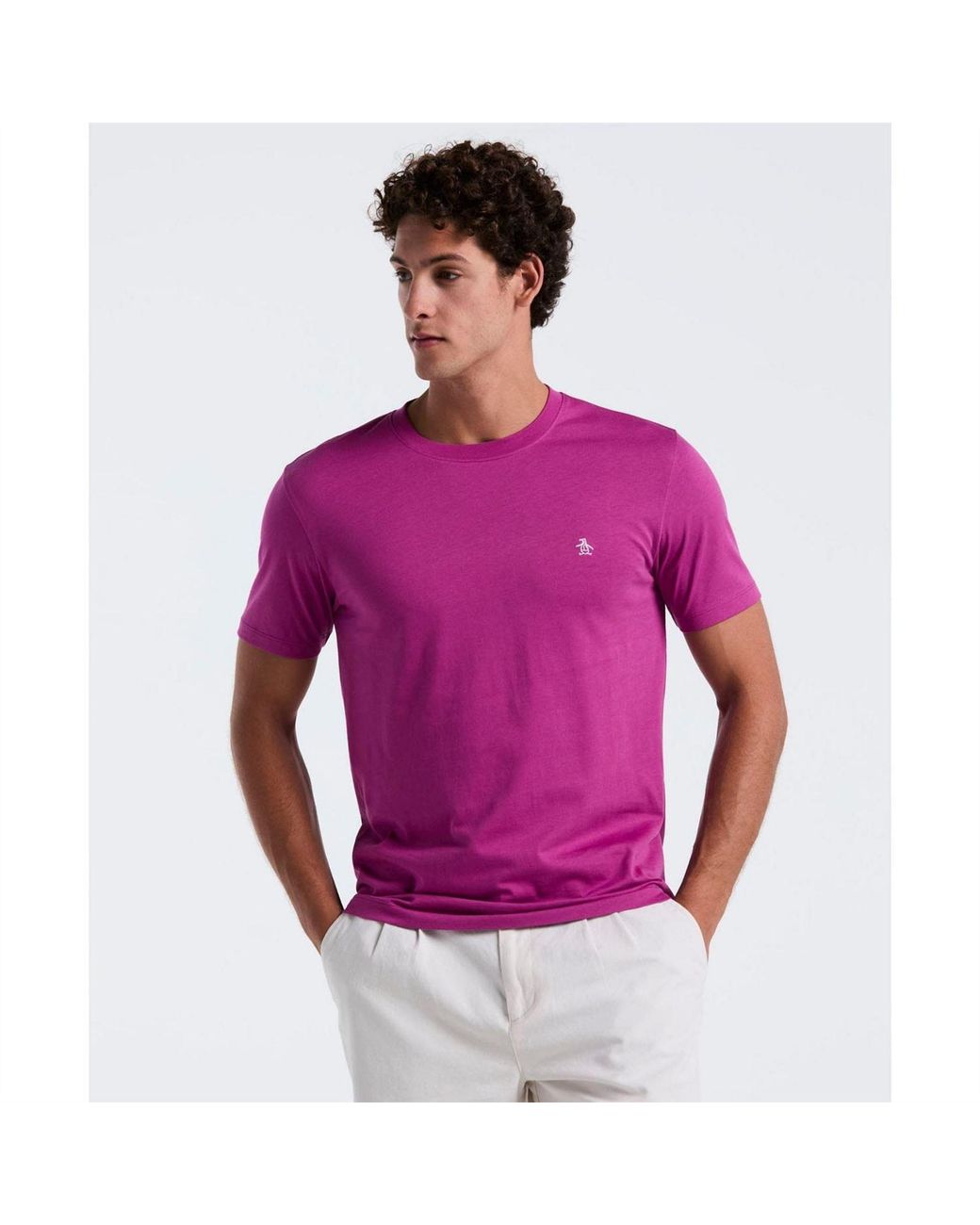 Original Penguin Purple Logo T Shirt for men